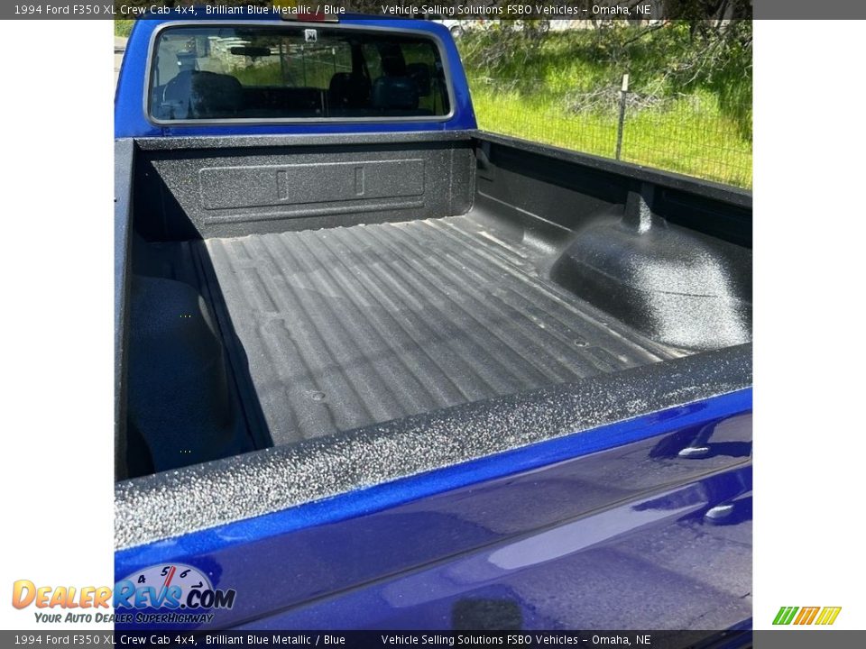 1994 Ford F350 XL Crew Cab 4x4 Brilliant Blue Metallic / Blue Photo #13