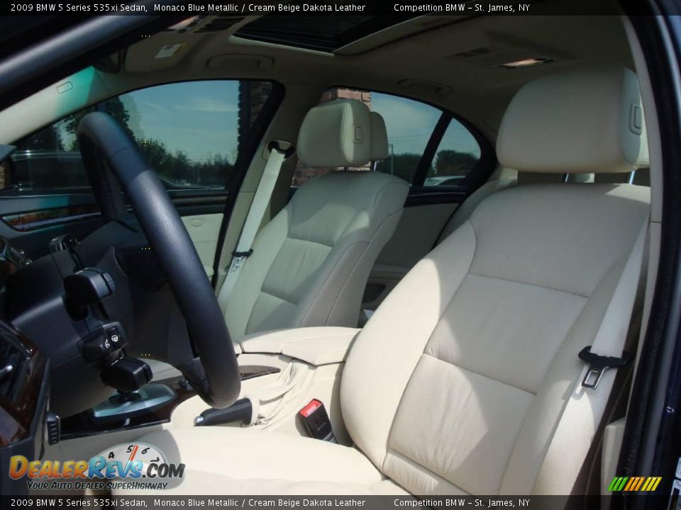 2009 BMW 5 Series 535xi Sedan Monaco Blue Metallic / Cream Beige Dakota Leather Photo #7