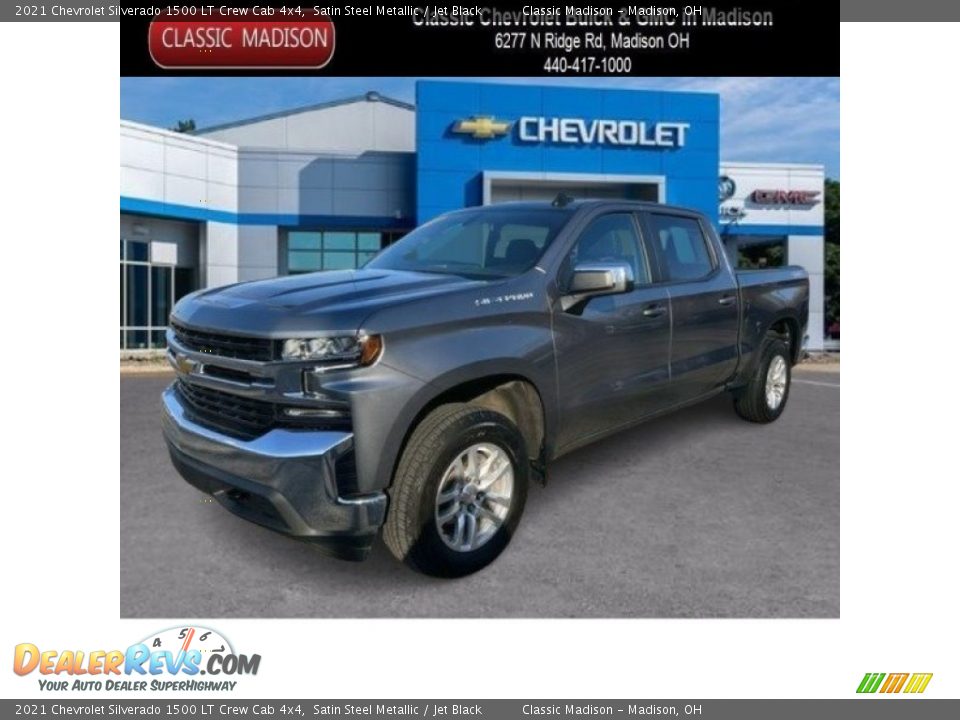 2021 Chevrolet Silverado 1500 LT Crew Cab 4x4 Satin Steel Metallic / Jet Black Photo #1