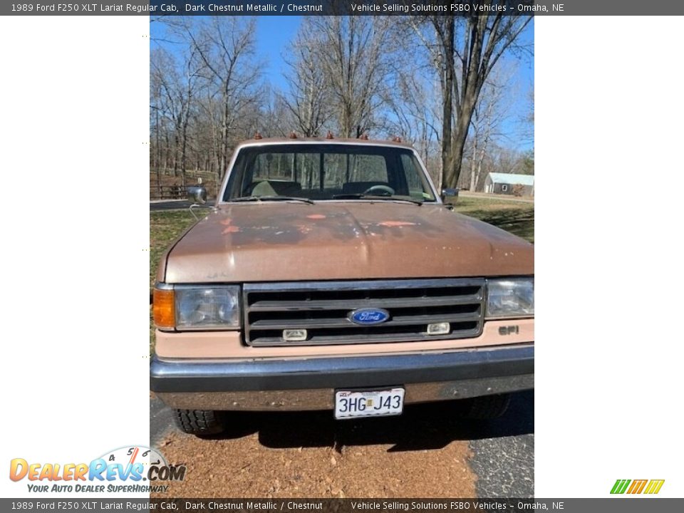 1989 Ford F250 XLT Lariat Regular Cab Dark Chestnut Metallic / Chestnut Photo #6