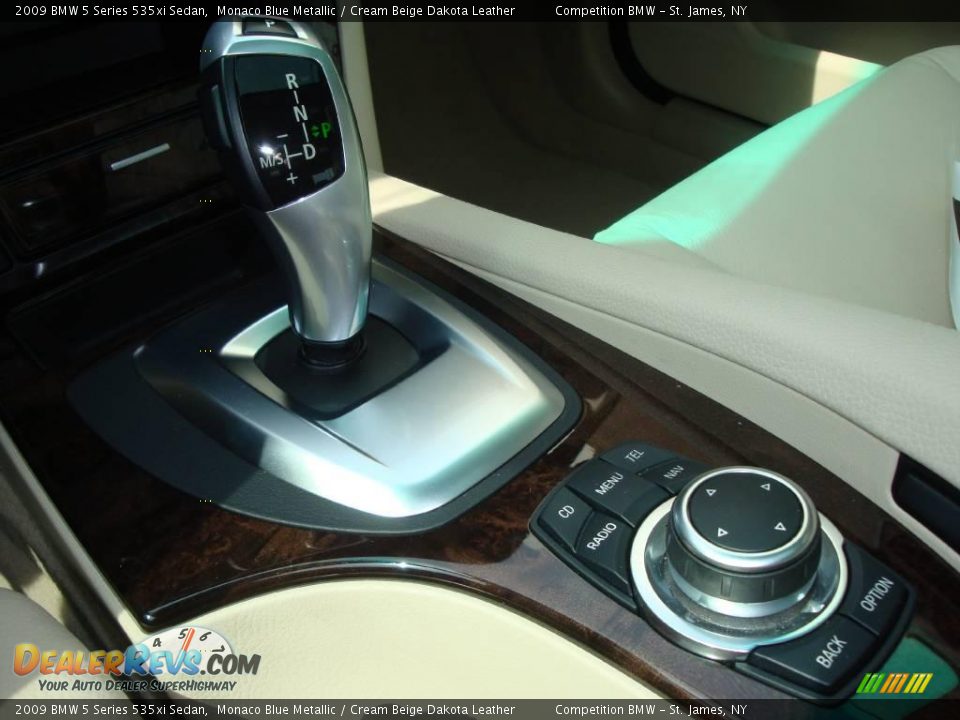 2009 BMW 5 Series 535xi Sedan Monaco Blue Metallic / Cream Beige Dakota Leather Photo #12