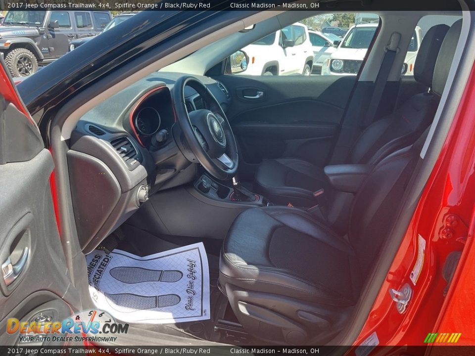 2017 Jeep Compass Trailhawk 4x4 Spitfire Orange / Black/Ruby Red Photo #2