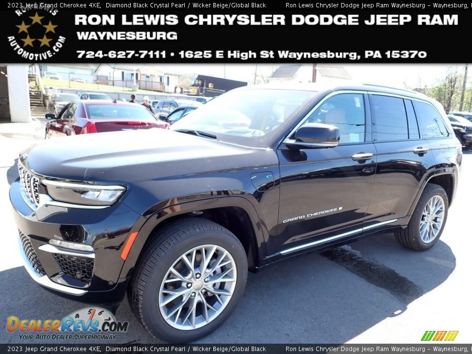 2023 Jeep Grand Cherokee 4XE Diamond Black Crystal Pearl / Wicker Beige/Global Black Photo #1