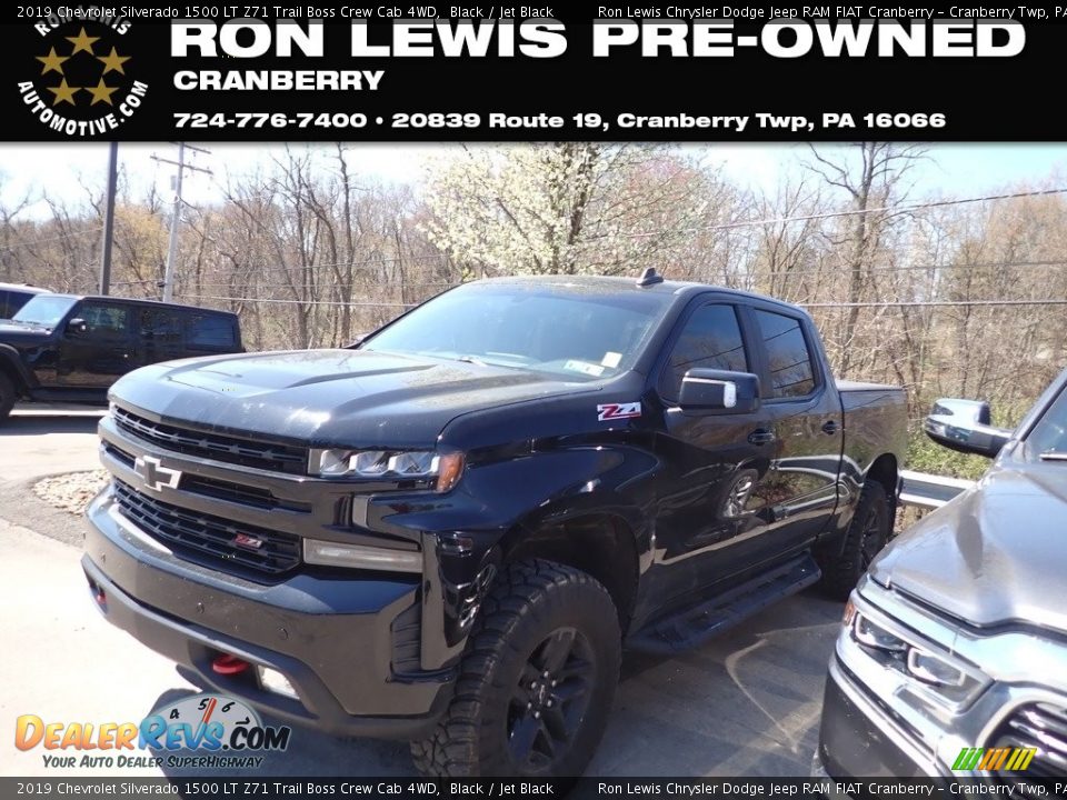 2019 Chevrolet Silverado 1500 LT Z71 Trail Boss Crew Cab 4WD Black / Jet Black Photo #1