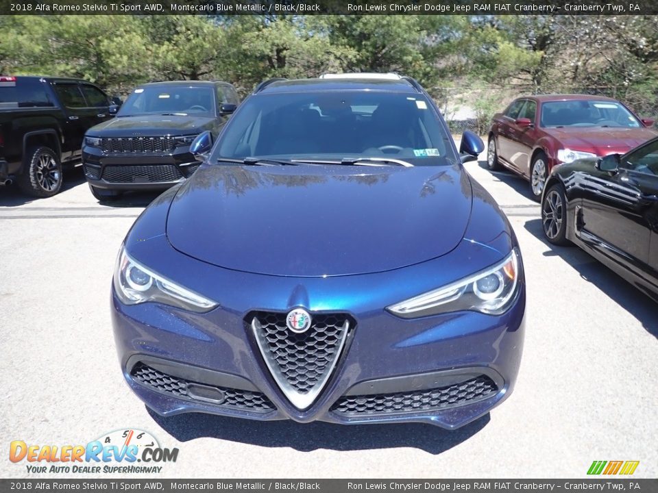 2018 Alfa Romeo Stelvio Ti Sport AWD Montecarlo Blue Metallic / Black/Black Photo #2