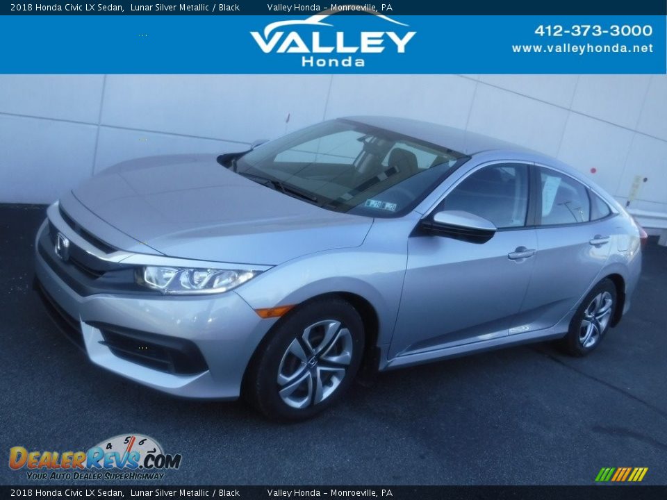 2018 Honda Civic LX Sedan Lunar Silver Metallic / Black Photo #1