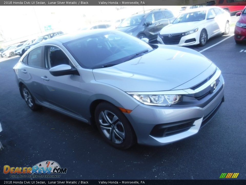 2018 Honda Civic LX Sedan Lunar Silver Metallic / Black Photo #4