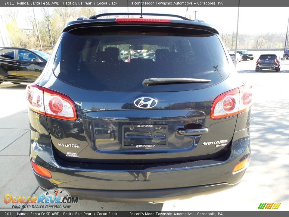 2011 Hyundai Santa Fe SE AWD Pacific Blue Pearl / Cocoa Black Photo #3