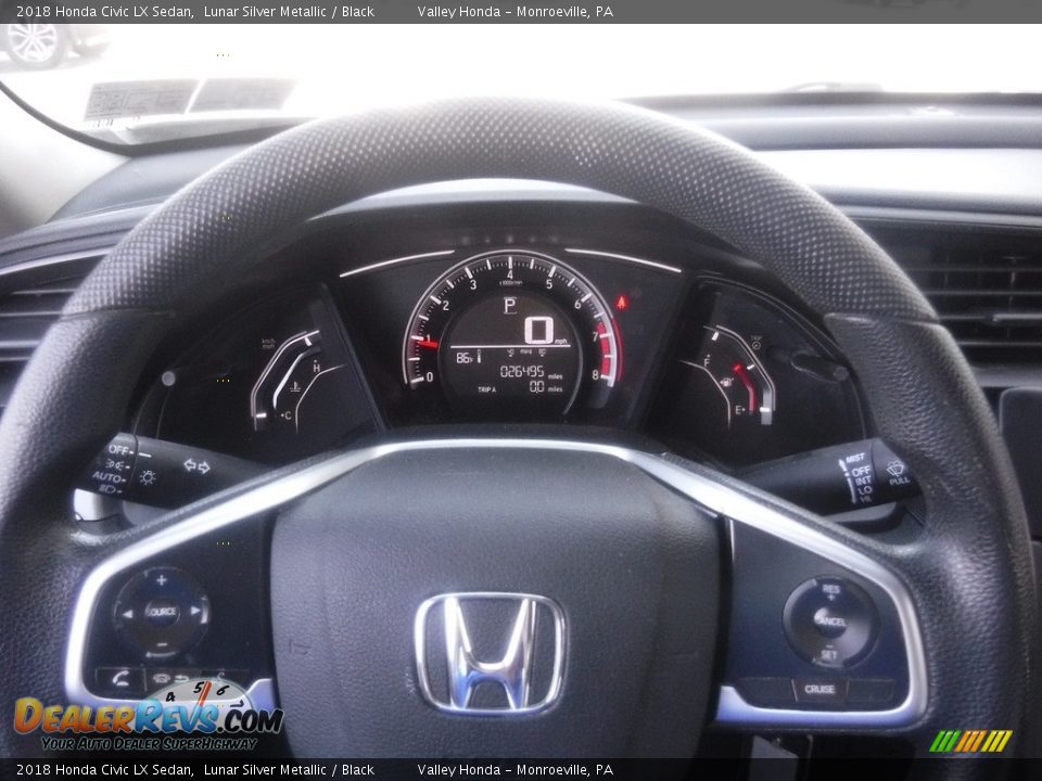 2018 Honda Civic LX Sedan Lunar Silver Metallic / Black Photo #16
