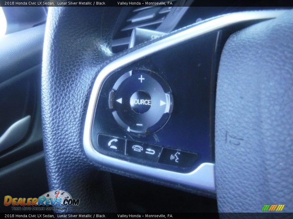 2018 Honda Civic LX Sedan Lunar Silver Metallic / Black Photo #17