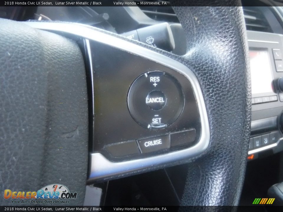 2018 Honda Civic LX Sedan Lunar Silver Metallic / Black Photo #18