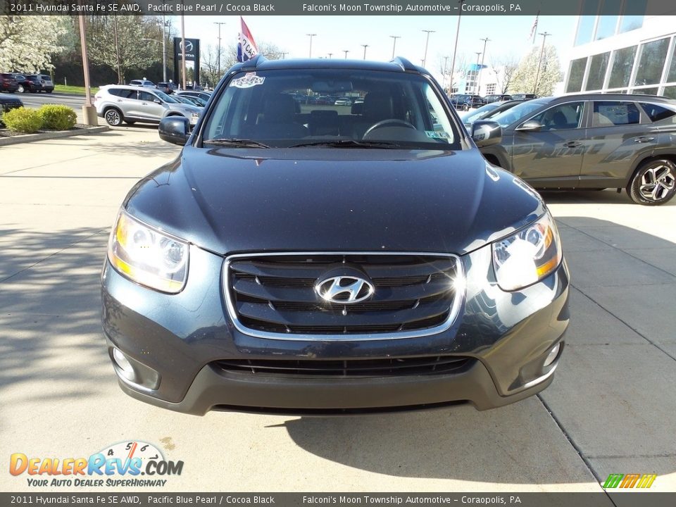 2011 Hyundai Santa Fe SE AWD Pacific Blue Pearl / Cocoa Black Photo #8