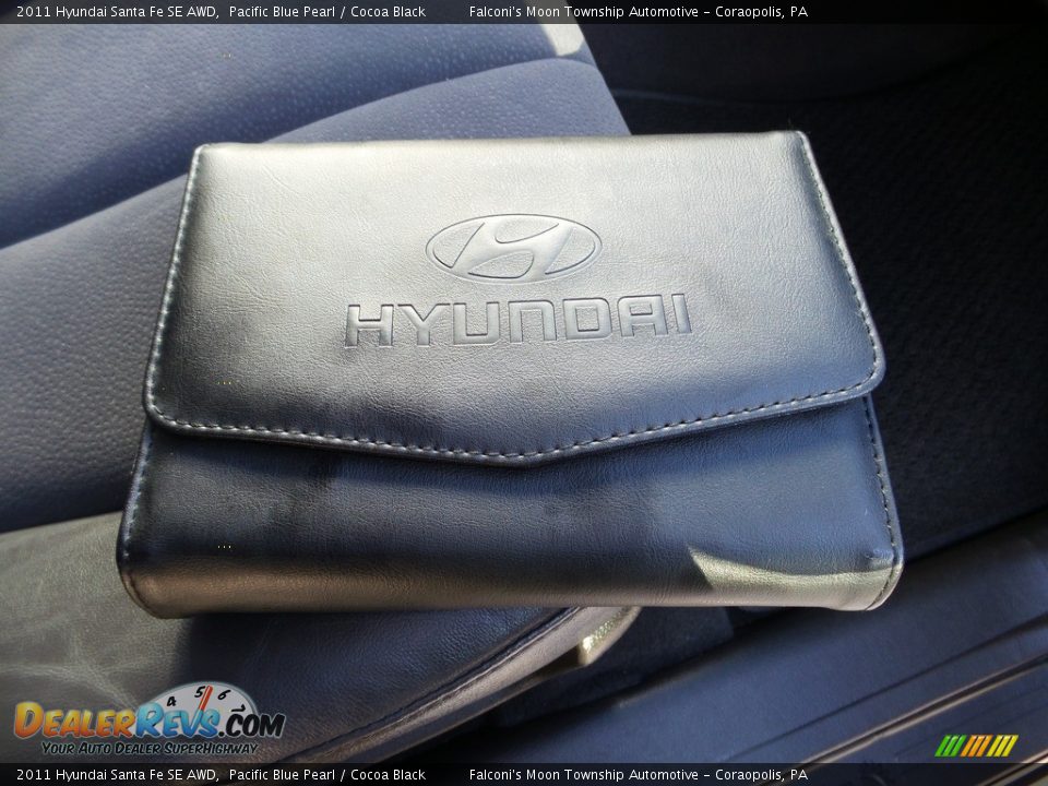 2011 Hyundai Santa Fe SE AWD Pacific Blue Pearl / Cocoa Black Photo #14