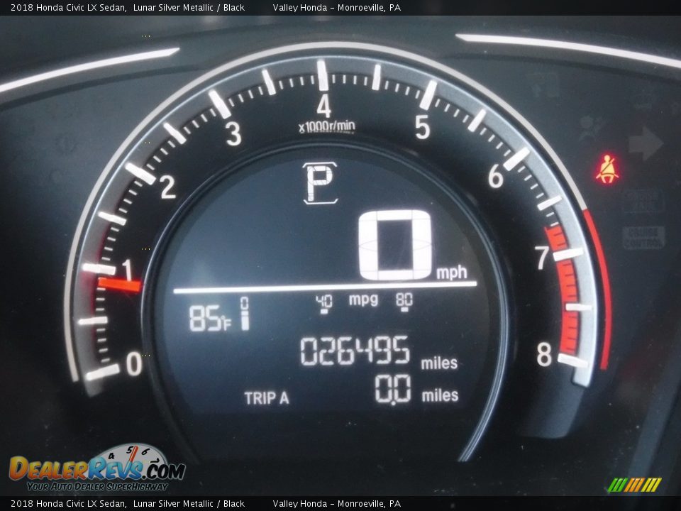 2018 Honda Civic LX Sedan Lunar Silver Metallic / Black Photo #27