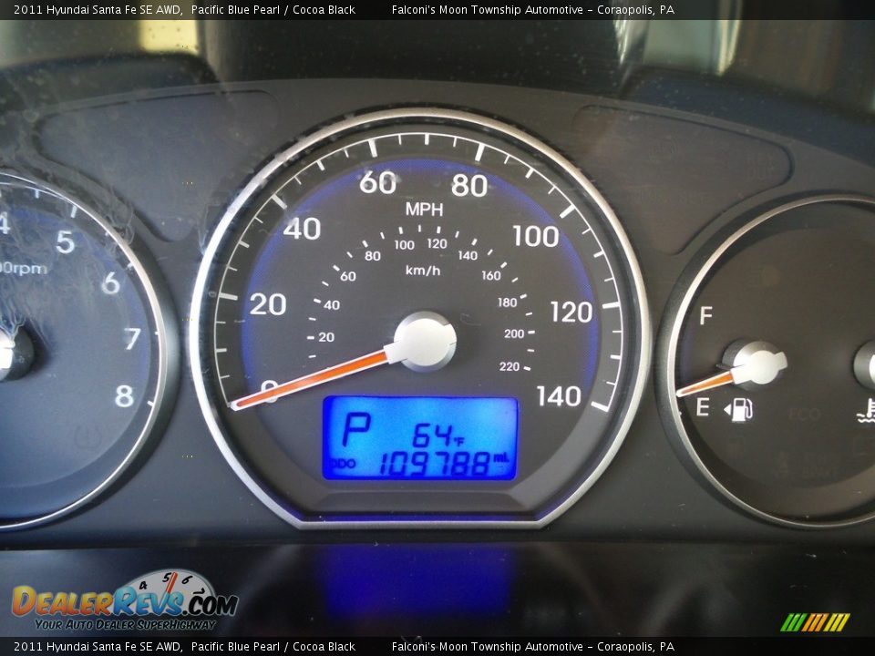 2011 Hyundai Santa Fe SE AWD Pacific Blue Pearl / Cocoa Black Photo #29