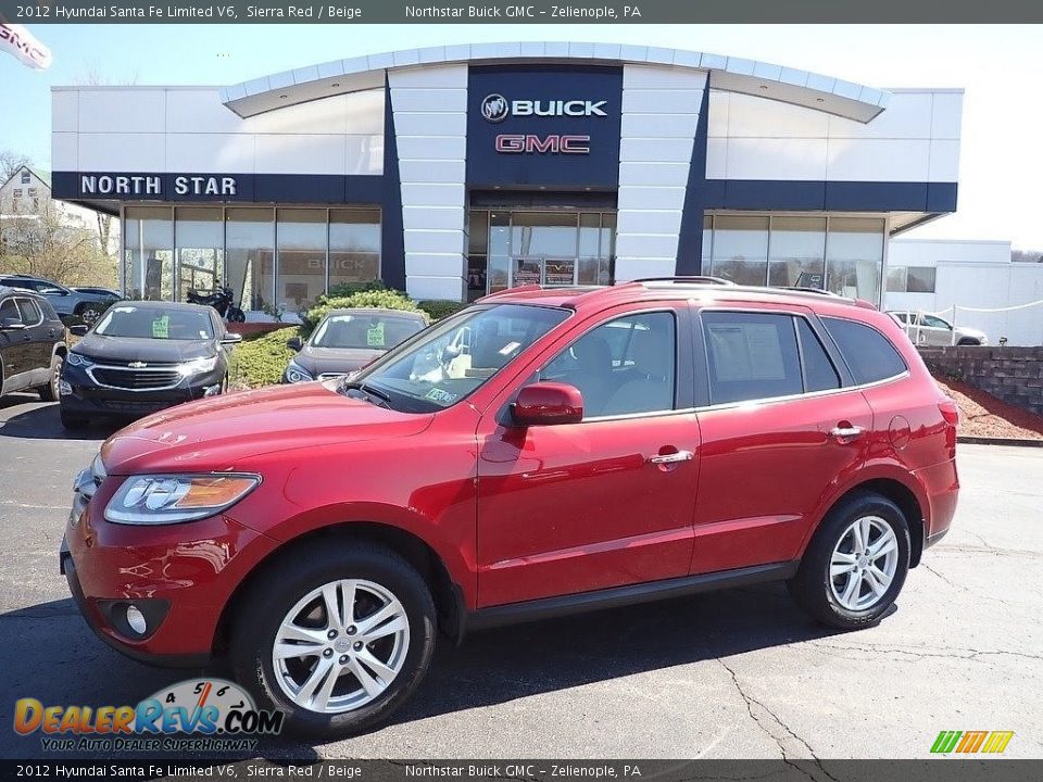 2012 Hyundai Santa Fe Limited V6 Sierra Red / Beige Photo #1