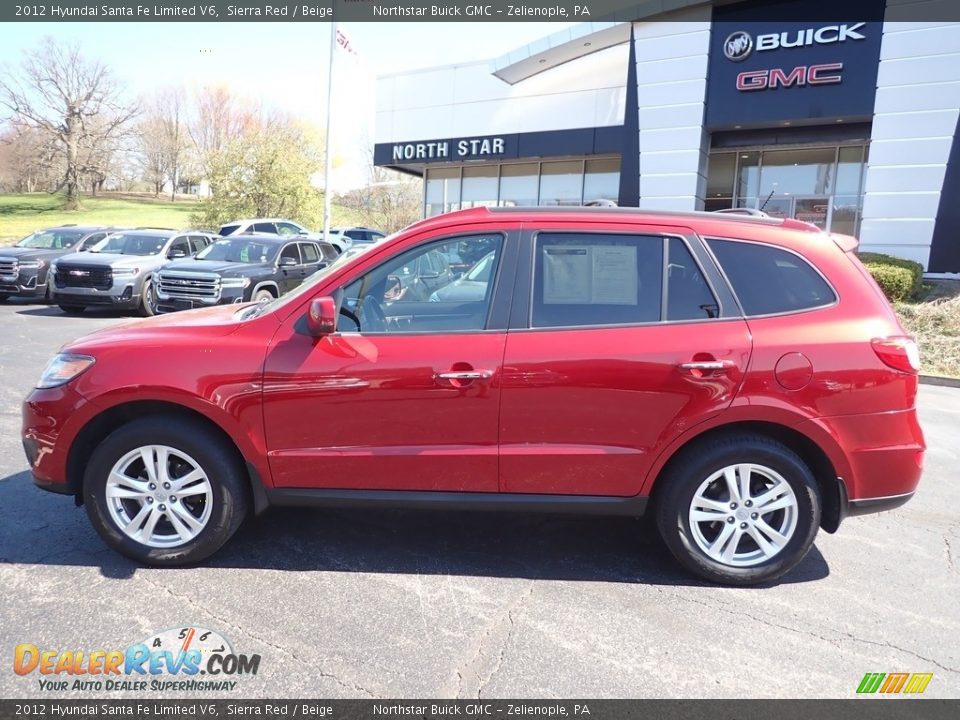 2012 Hyundai Santa Fe Limited V6 Sierra Red / Beige Photo #2