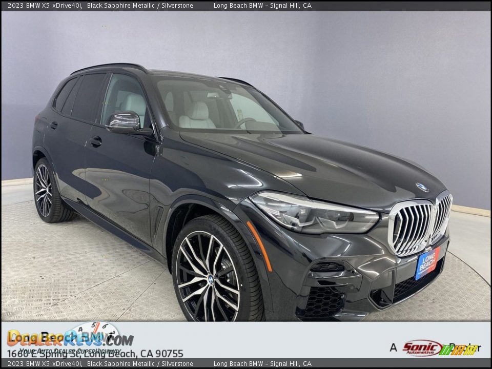 2023 BMW X5 xDrive40i Black Sapphire Metallic / Silverstone Photo #1