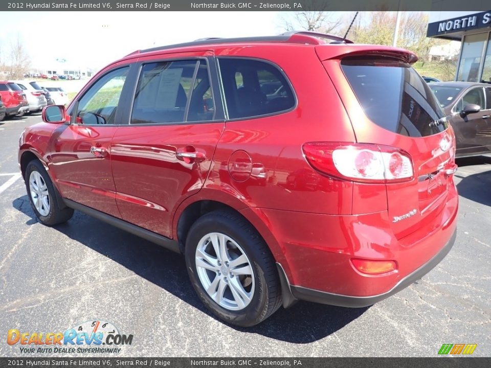 2012 Hyundai Santa Fe Limited V6 Sierra Red / Beige Photo #3