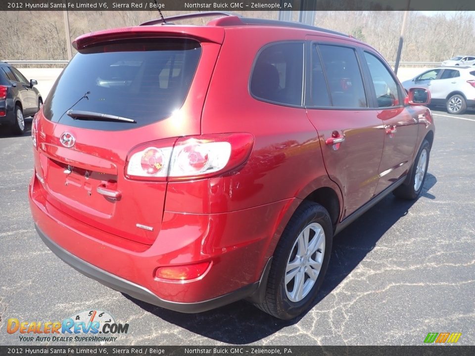 2012 Hyundai Santa Fe Limited V6 Sierra Red / Beige Photo #6