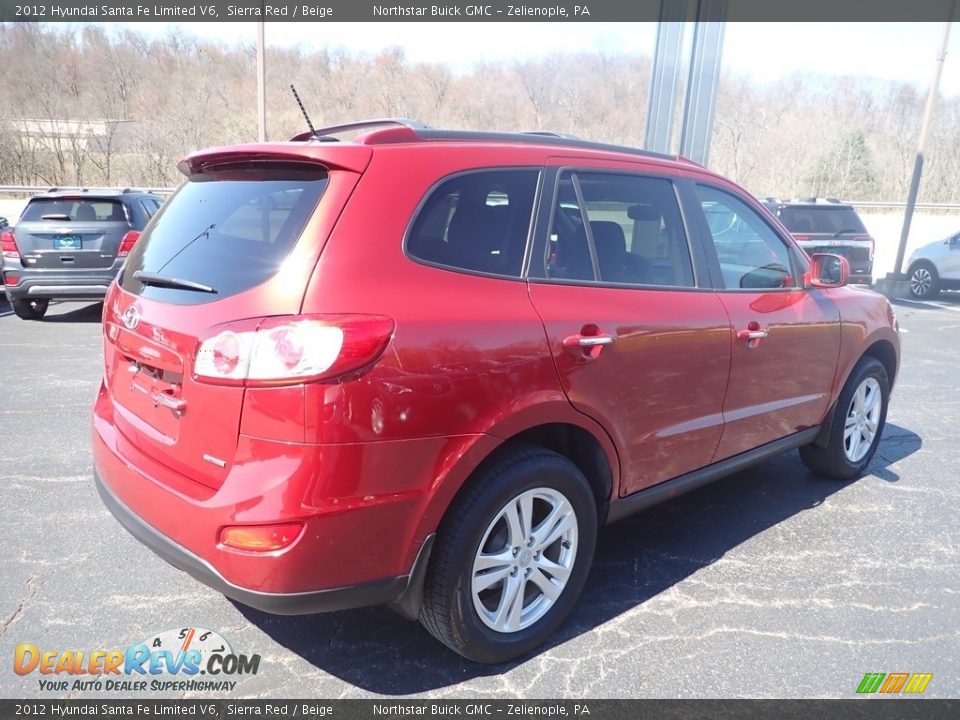 2012 Hyundai Santa Fe Limited V6 Sierra Red / Beige Photo #7