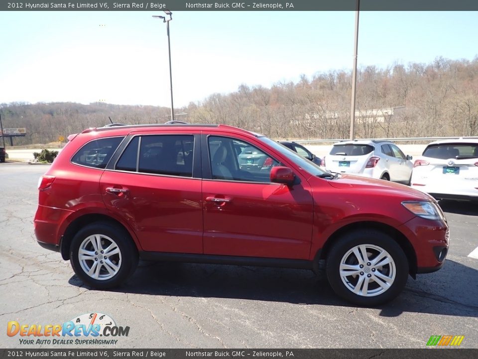 2012 Hyundai Santa Fe Limited V6 Sierra Red / Beige Photo #8