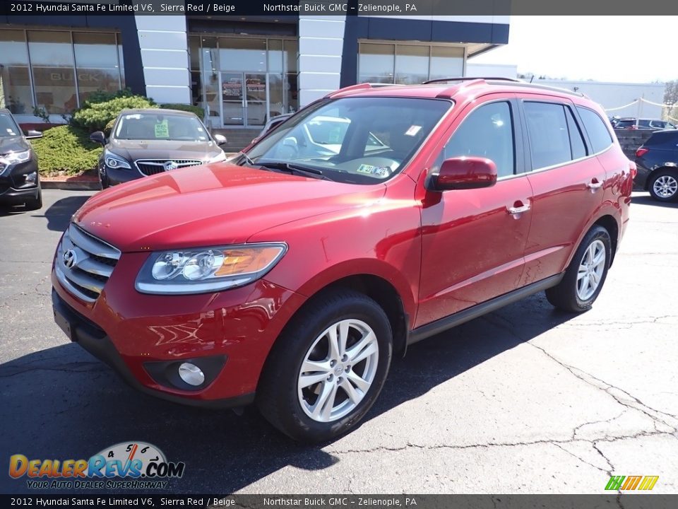 2012 Hyundai Santa Fe Limited V6 Sierra Red / Beige Photo #12