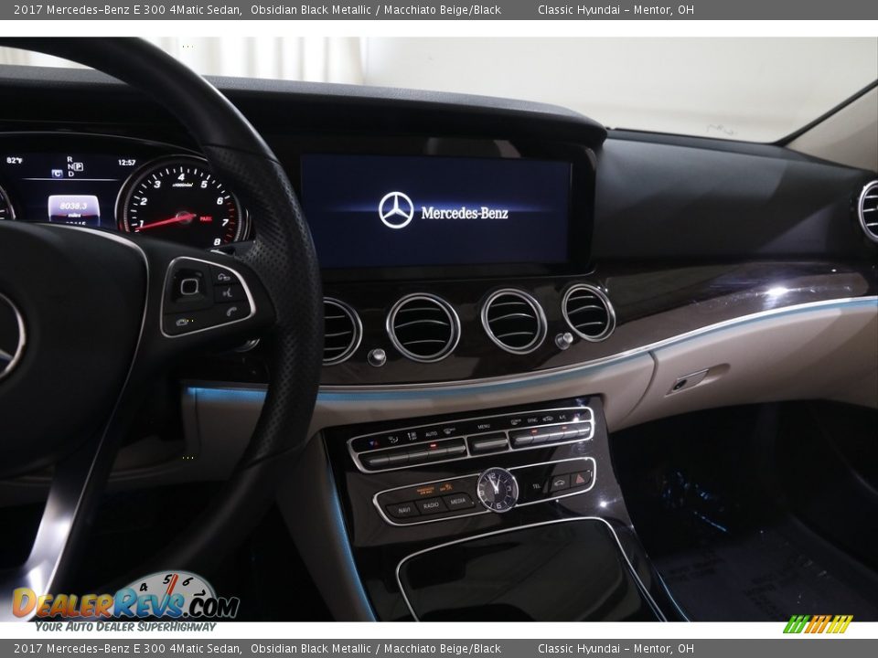 2017 Mercedes-Benz E 300 4Matic Sedan Obsidian Black Metallic / Macchiato Beige/Black Photo #11