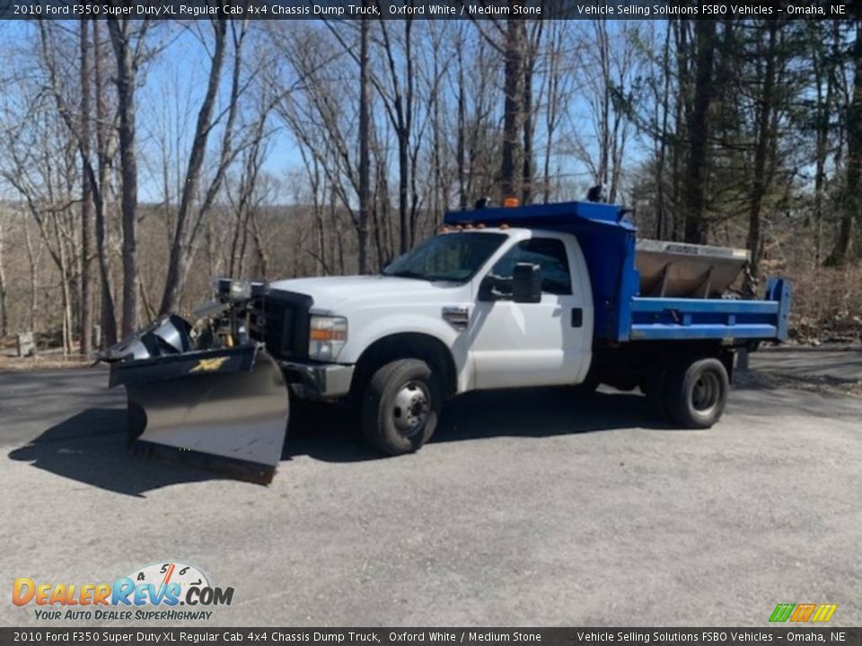 2010 Ford F350 Super Duty XL Regular Cab 4x4 Chassis Dump Truck Oxford White / Medium Stone Photo #1