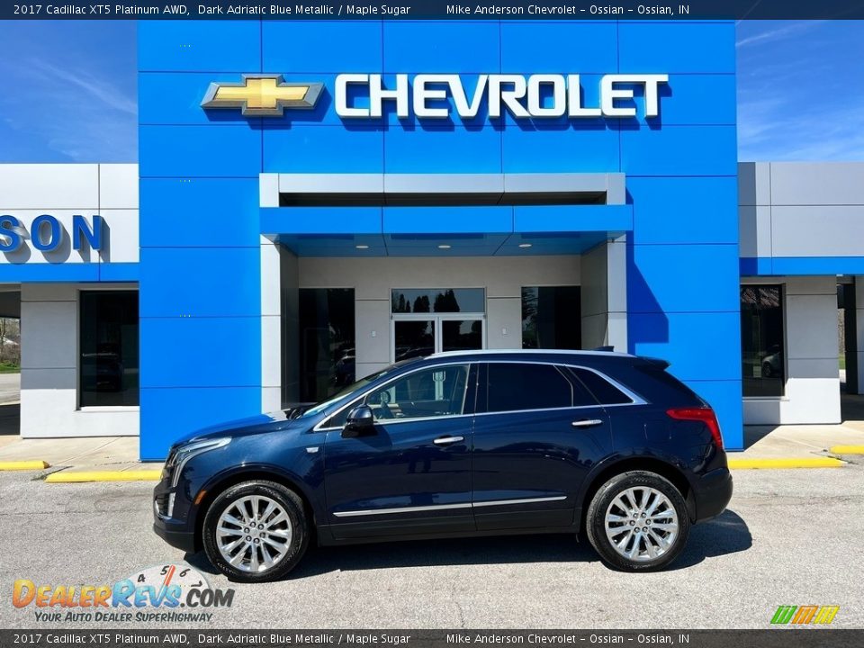 2017 Cadillac XT5 Platinum AWD Dark Adriatic Blue Metallic / Maple Sugar Photo #1