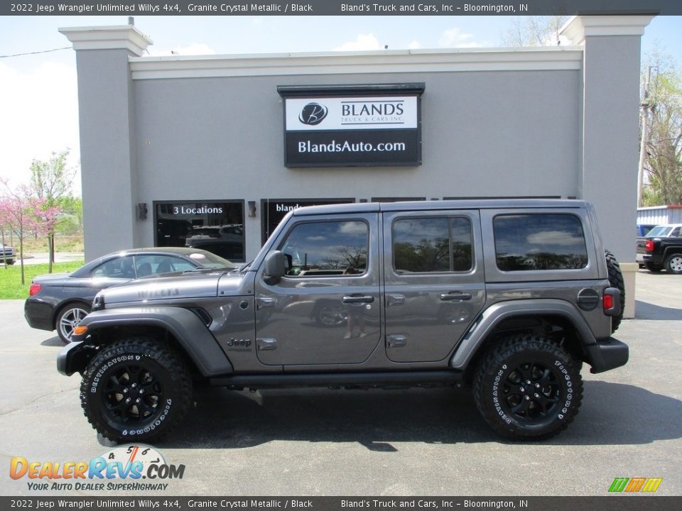 2022 Jeep Wrangler Unlimited Willys 4x4 Granite Crystal Metallic / Black Photo #1