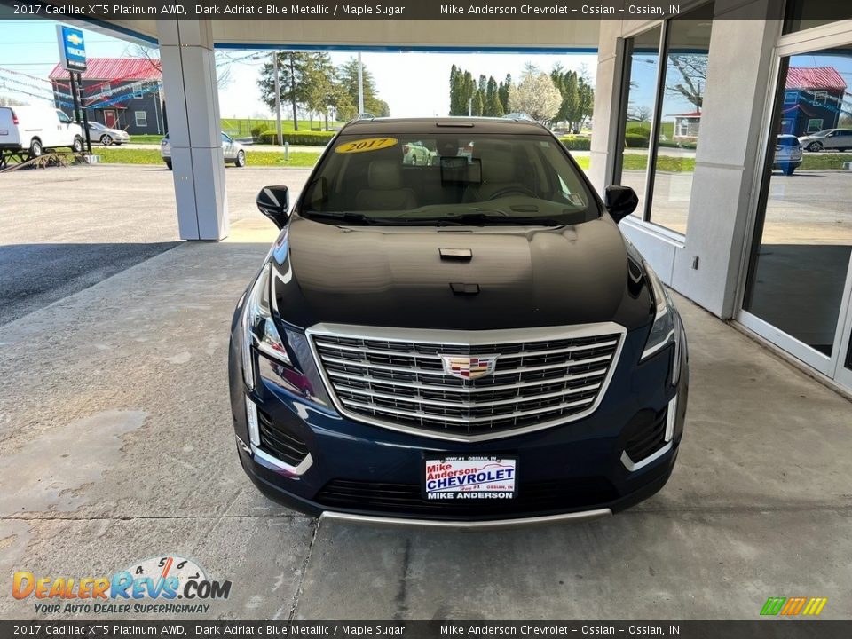 2017 Cadillac XT5 Platinum AWD Dark Adriatic Blue Metallic / Maple Sugar Photo #3