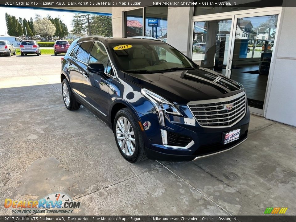 2017 Cadillac XT5 Platinum AWD Dark Adriatic Blue Metallic / Maple Sugar Photo #5