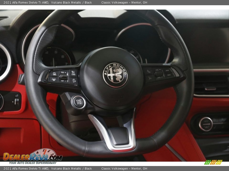 2021 Alfa Romeo Stelvio Ti AWD Vulcano Black Metallic / Black Photo #7