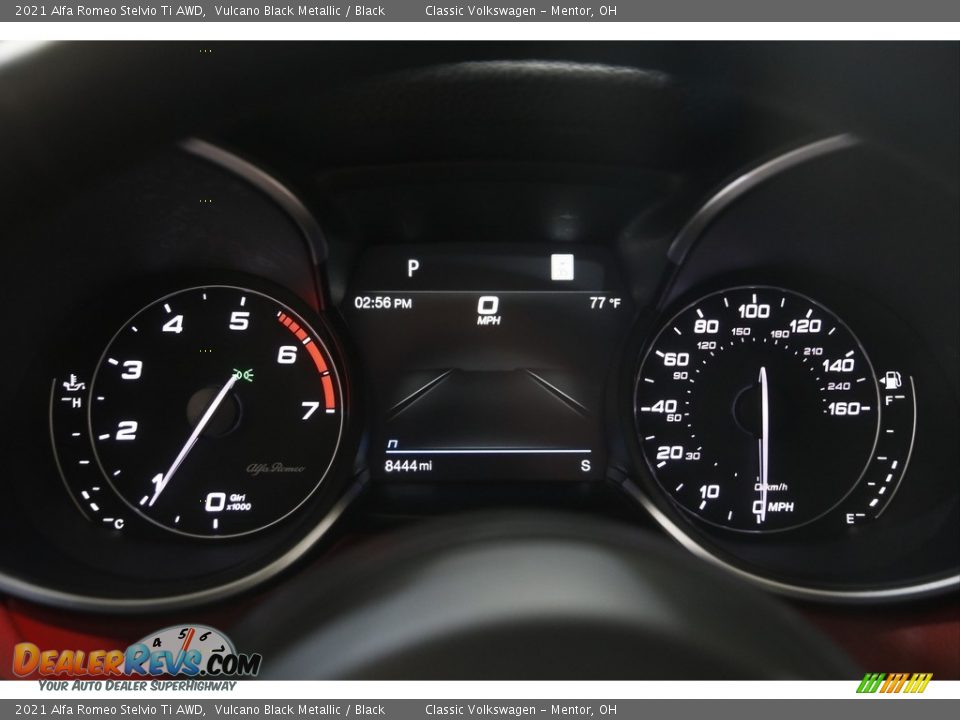 2021 Alfa Romeo Stelvio Ti AWD Vulcano Black Metallic / Black Photo #8