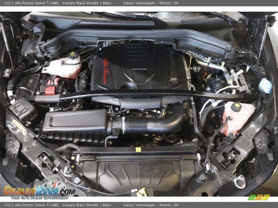 2021 Alfa Romeo Stelvio Ti AWD Vulcano Black Metallic / Black Photo #19