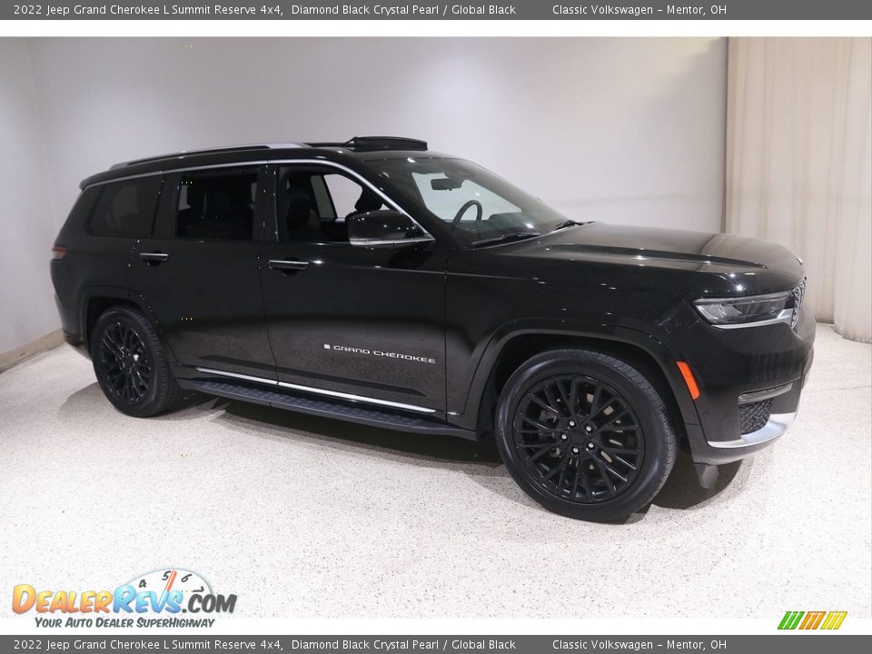 2022 Jeep Grand Cherokee L Summit Reserve 4x4 Diamond Black Crystal Pearl / Global Black Photo #1