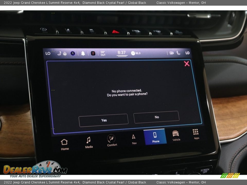 2022 Jeep Grand Cherokee L Summit Reserve 4x4 Diamond Black Crystal Pearl / Global Black Photo #15