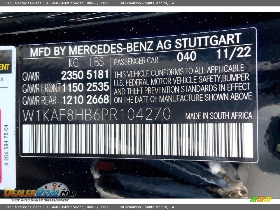 2023 Mercedes-Benz C 43 AMG 4Matic Sedan Black / Black Photo #11