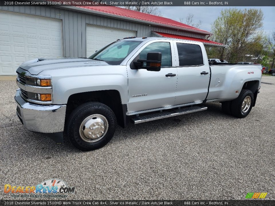 Silver Ice Metallic 2018 Chevrolet Silverado 3500HD Work Truck Crew Cab 4x4 Photo #3