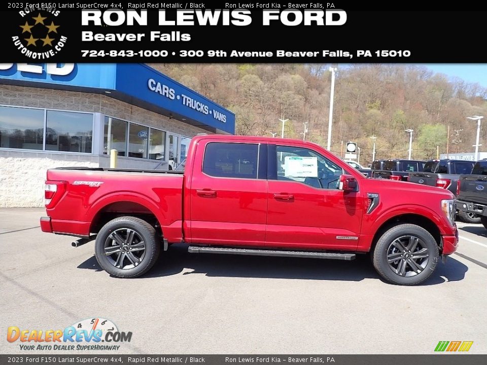 2023 Ford F150 Lariat SuperCrew 4x4 Rapid Red Metallic / Black Photo #1
