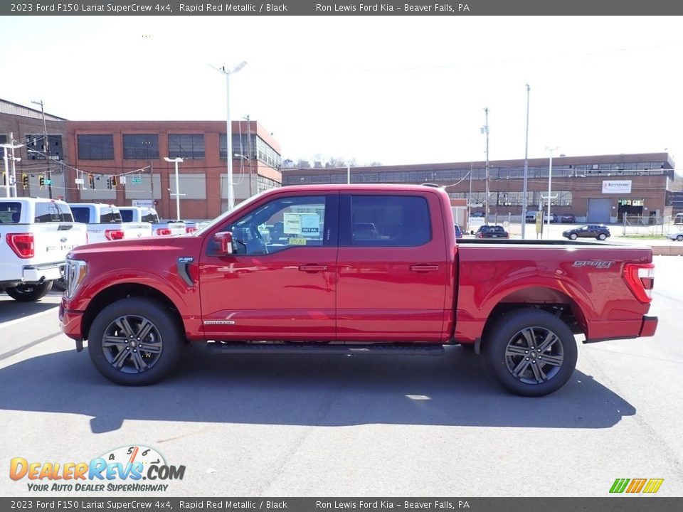 2023 Ford F150 Lariat SuperCrew 4x4 Rapid Red Metallic / Black Photo #5