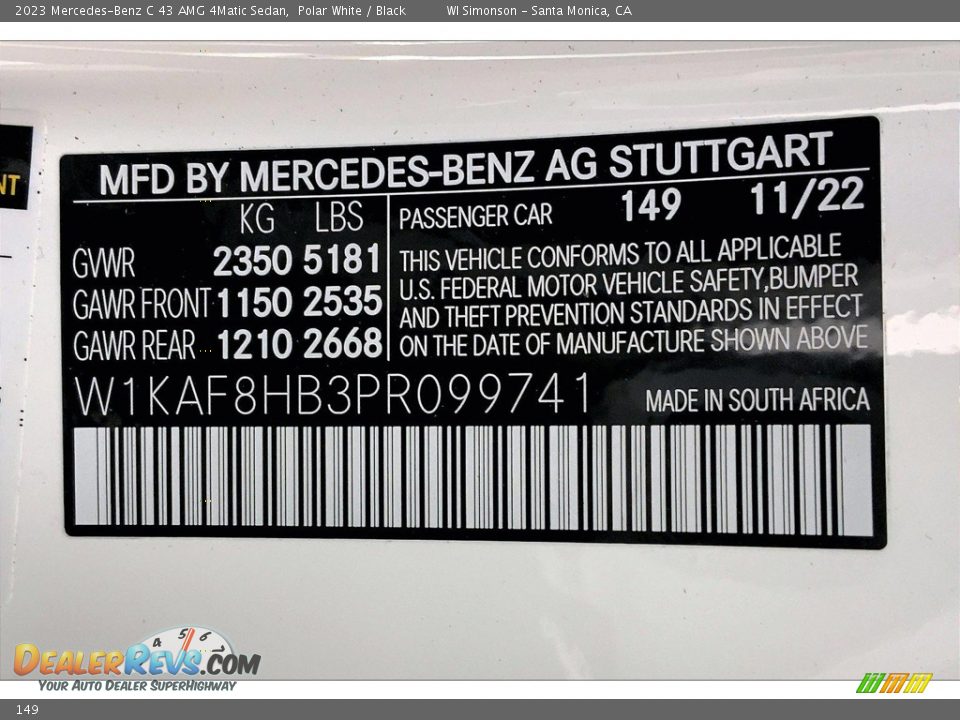 149 - 2023 Mercedes-Benz C