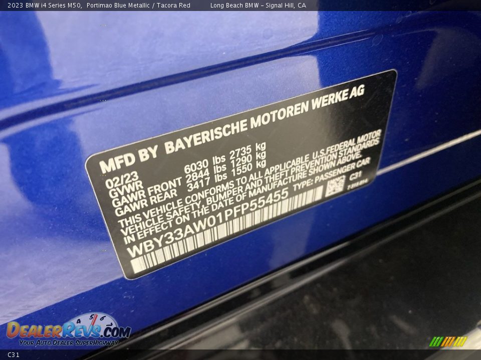 BMW Color Code C31 Portimao Blue Metallic