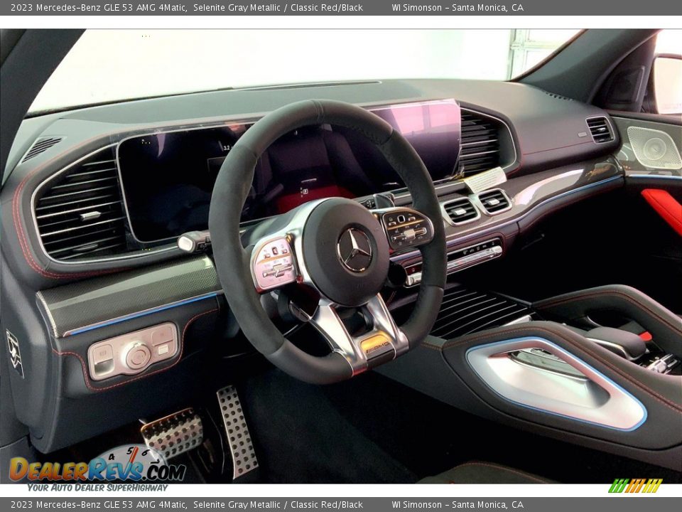 2023 Mercedes-Benz GLE 53 AMG 4Matic Selenite Gray Metallic / Classic Red/Black Photo #4