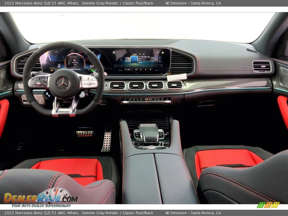2023 Mercedes-Benz GLE 53 AMG 4Matic Selenite Gray Metallic / Classic Red/Black Photo #6