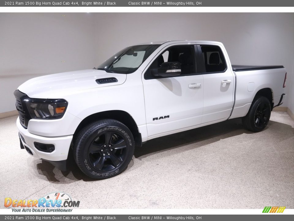 2021 Ram 1500 Big Horn Quad Cab 4x4 Bright White / Black Photo #3