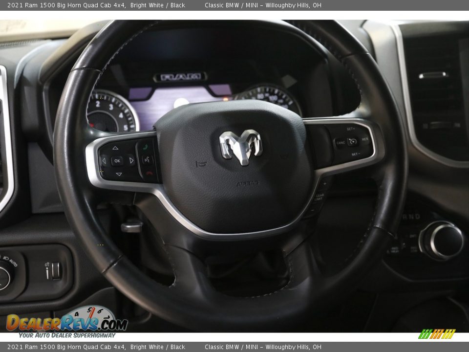 2021 Ram 1500 Big Horn Quad Cab 4x4 Bright White / Black Photo #7