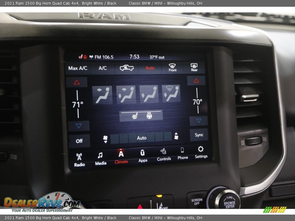 2021 Ram 1500 Big Horn Quad Cab 4x4 Bright White / Black Photo #11