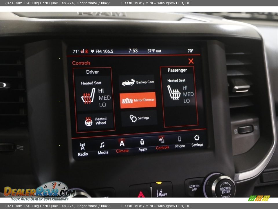 2021 Ram 1500 Big Horn Quad Cab 4x4 Bright White / Black Photo #12